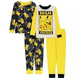 Kids Pikachu Pajamas Set - Yellow and Black